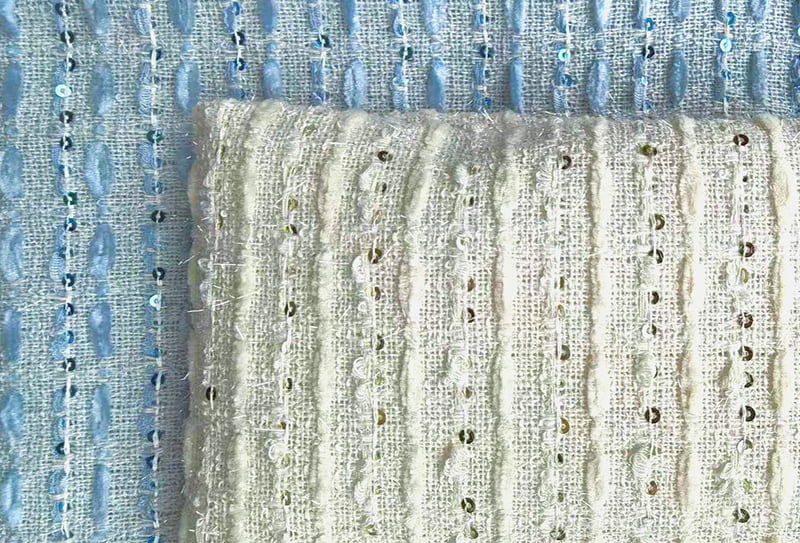 425mg 148cm Rynkebestandig og slitesterk tweedstoff vevd stoff/chanel-inspirert stoff 897331