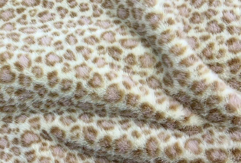160 mm bredde europeisk mink-print leopard-print faux mink-stoff 160 mm bredde europeisk mink-print leopard-print faux mink-stoff