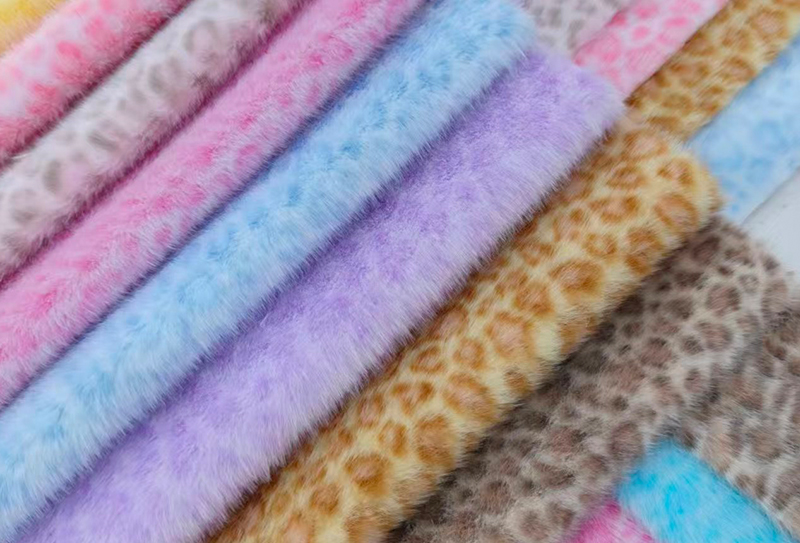 160 mm bredde europeisk mink-print leopard-print faux mink-stoff