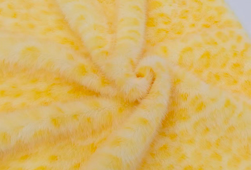 160 mm bredde europeisk mink-print leopard-print faux mink-stoff 160 mm bredde europeisk mink-print leopard-print faux mink-stoff
